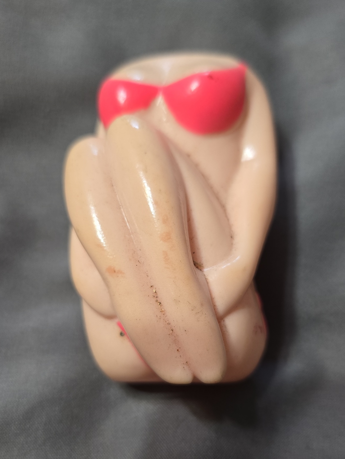 Vintage Plastic Pink Bikini Lighter Holder
